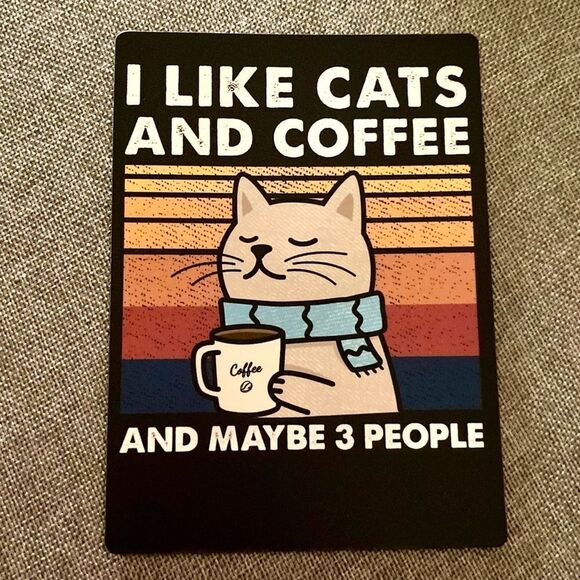 "I Like Cats and Maybe 3 People” Grumpy Cat Magnet - Picture 2 of 4